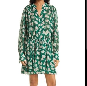 Rag & Bone Emerald Green Floral Mini Dress